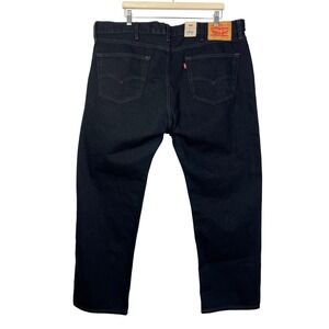 Levis 505 Mens Relaxed Straight Black Jeans Size 42x30 NWT Regular Fit Denim‎